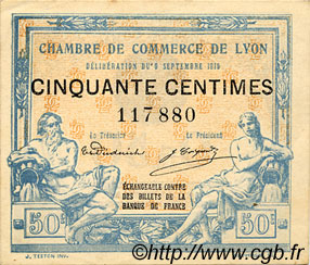 50 Centimes FRANCE régionalisme et divers Lyon 1915 JP.077.03 TTB à SUP