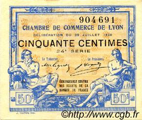 50 Centimes FRANCE régionalisme et divers Lyon 1920 JP.077.22 TTB à SUP
