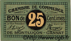 25 Centimes FRANCE régionalisme et divers Montluçon, Gannat 1918 JP.084.68 SPL à NEUF