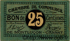 25 Centimes FRANCE régionalisme et divers Montluçon, Gannat 1918 JP.084.68 TTB à SUP