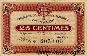 25 Centimes FRANCE régionalisme et divers Nancy 1918 JP.087.57 TB