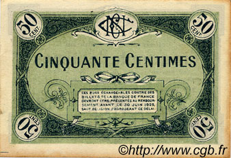 50 Centimes FRANCE régionalisme et divers Nevers 1920 JP.090.16 TTB à SUP