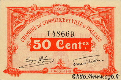 50 Centimes FRANCE régionalisme et divers Orléans 1915 JP.095.04 SPL à NEUF