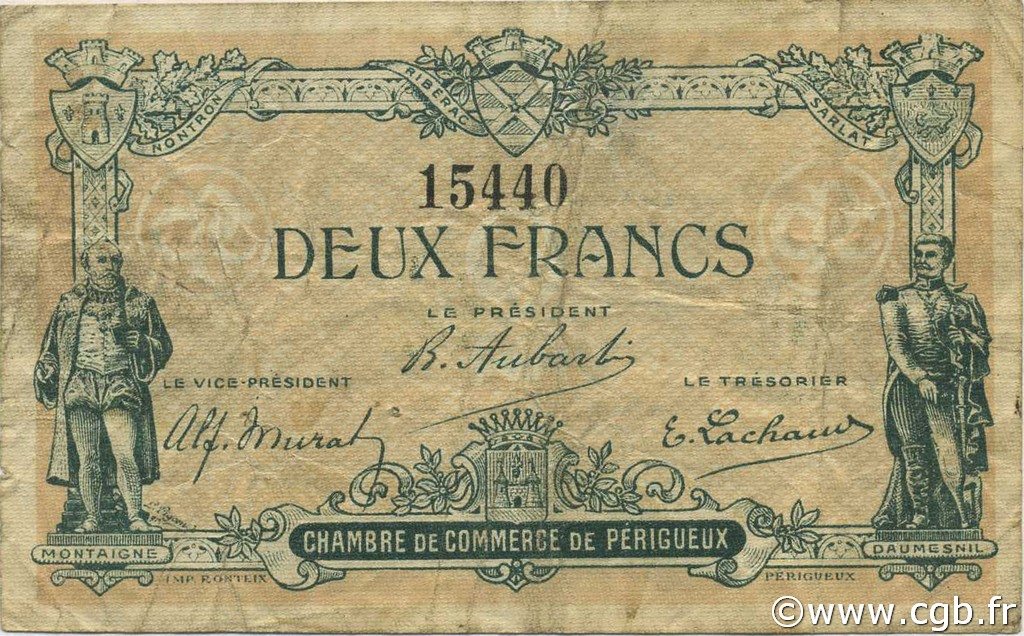 2 Francs FRANCE régionalisme et divers Périgueux 1917 JP.098.24 TB