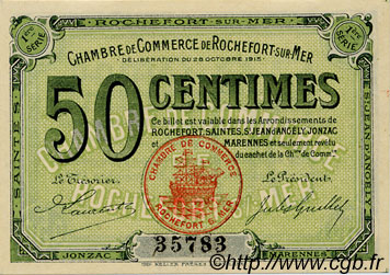 50 Centimes FRANCE régionalisme et divers Rochefort-Sur-Mer 1915 JP.107.01 SPL à NEUF