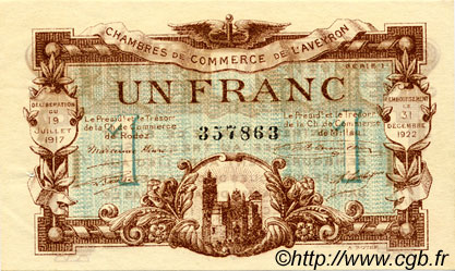 1 Franc FRANCE régionalisme et divers Rodez et Millau 1917 JP.108.14 TTB à SUP