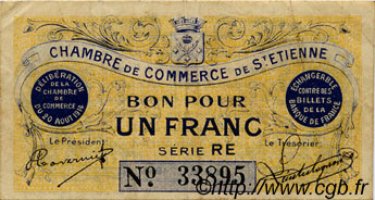 1 Franc FRANCE régionalisme et divers Saint-Étienne 1914 JP.114.04 TB