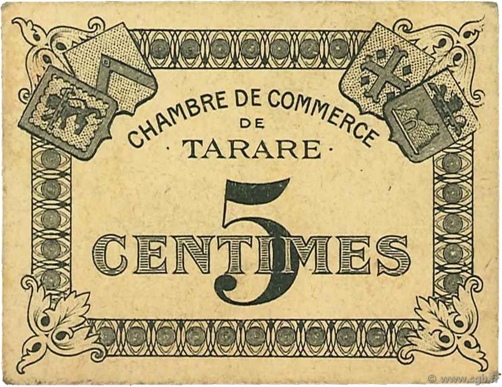 5 Centimes FRANCE régionalisme et divers Tarare 1920 JP.119.38 TTB à SUP