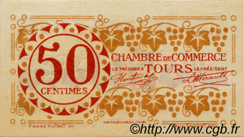50 Centimes FRANCE régionalisme et divers Tours 1920 JP.123.06 SPL à NEUF