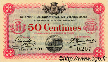 50 Centimes FRANCE régionalisme et divers Vienne 1915 JP.128.01 SPL à NEUF