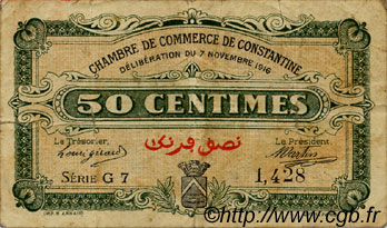 50 Centimes FRANCE régionalisme et divers Constantine 1916 JP.140.06 TB