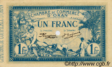1 Franc Spécimen FRANCE régionalisme et divers Oran 1915 JP.141.12 TTB à SUP