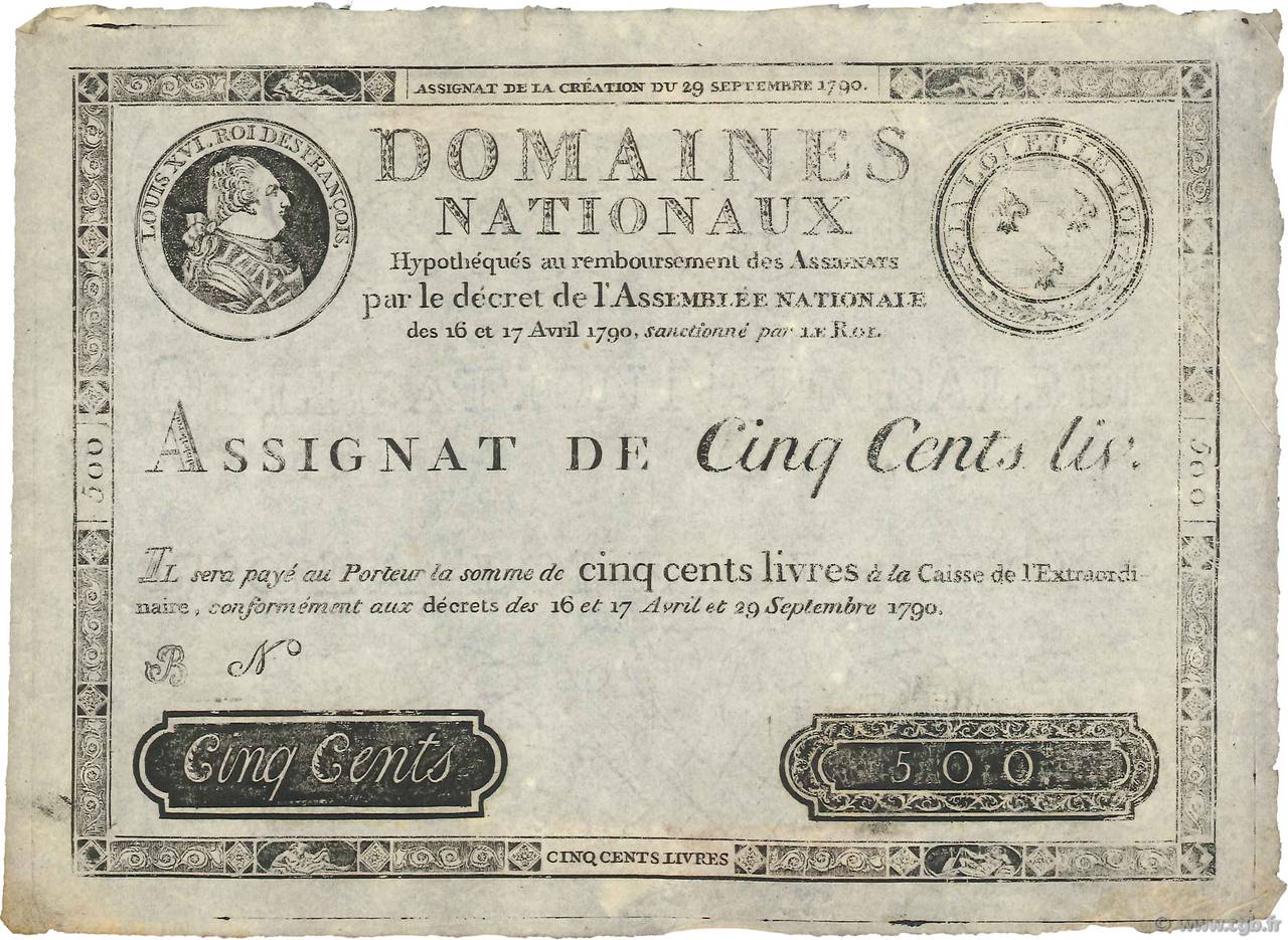500 Livres Faux FRANCIA  1790 Ass.10b q.SPL