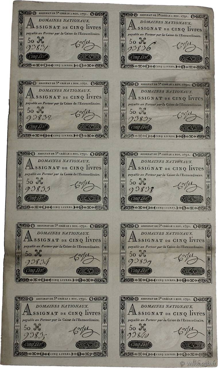 5 Livres Planche FRANCIA  1791 Ass.20a-p SPL+