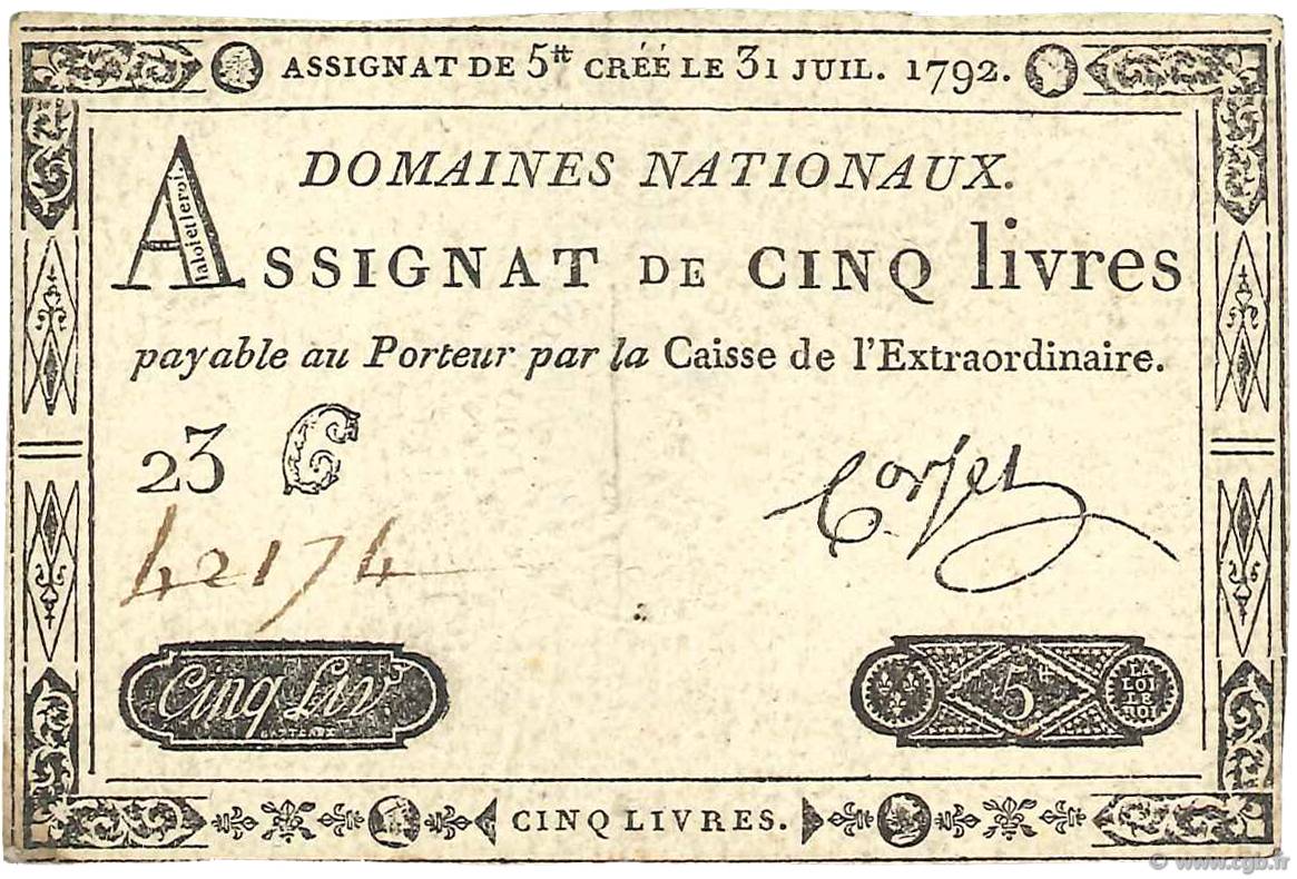 5 Livres FRANCIA  1792 Ass.31a q.SPL