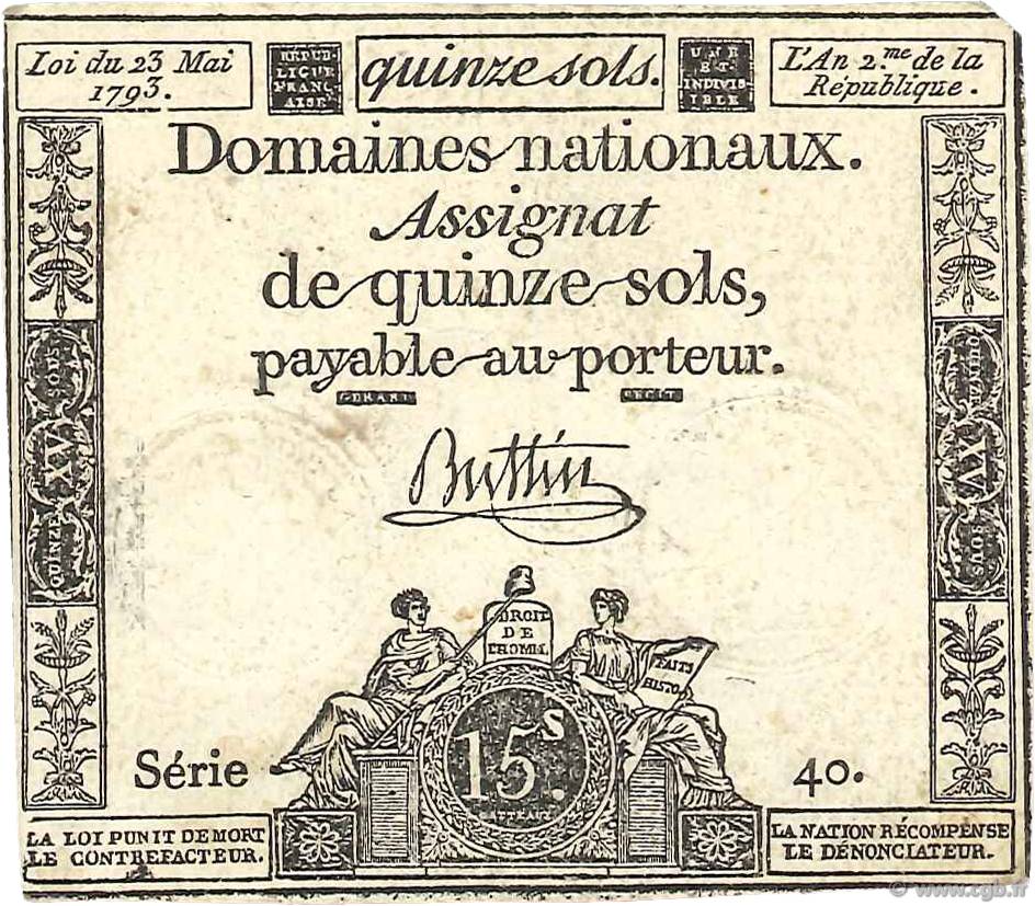 15 Sols FRANCE  1793 Ass.41a VF