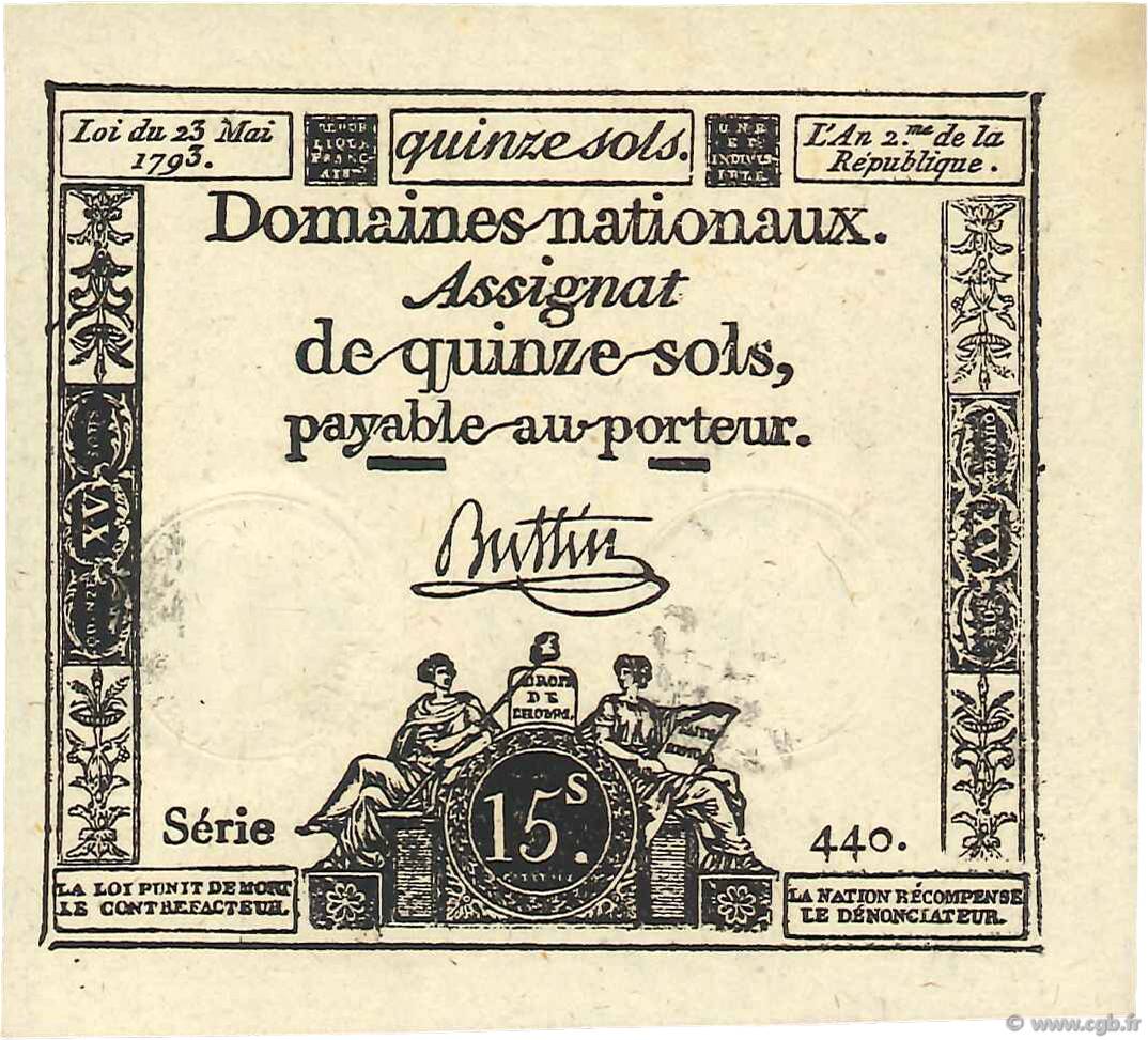 15 Sols FRANCIA  1793 Ass.41b FDC