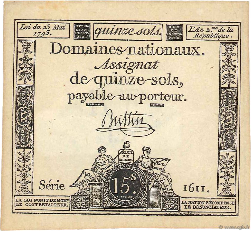 15 Sols FRANCIA  1793 Ass.41b AU