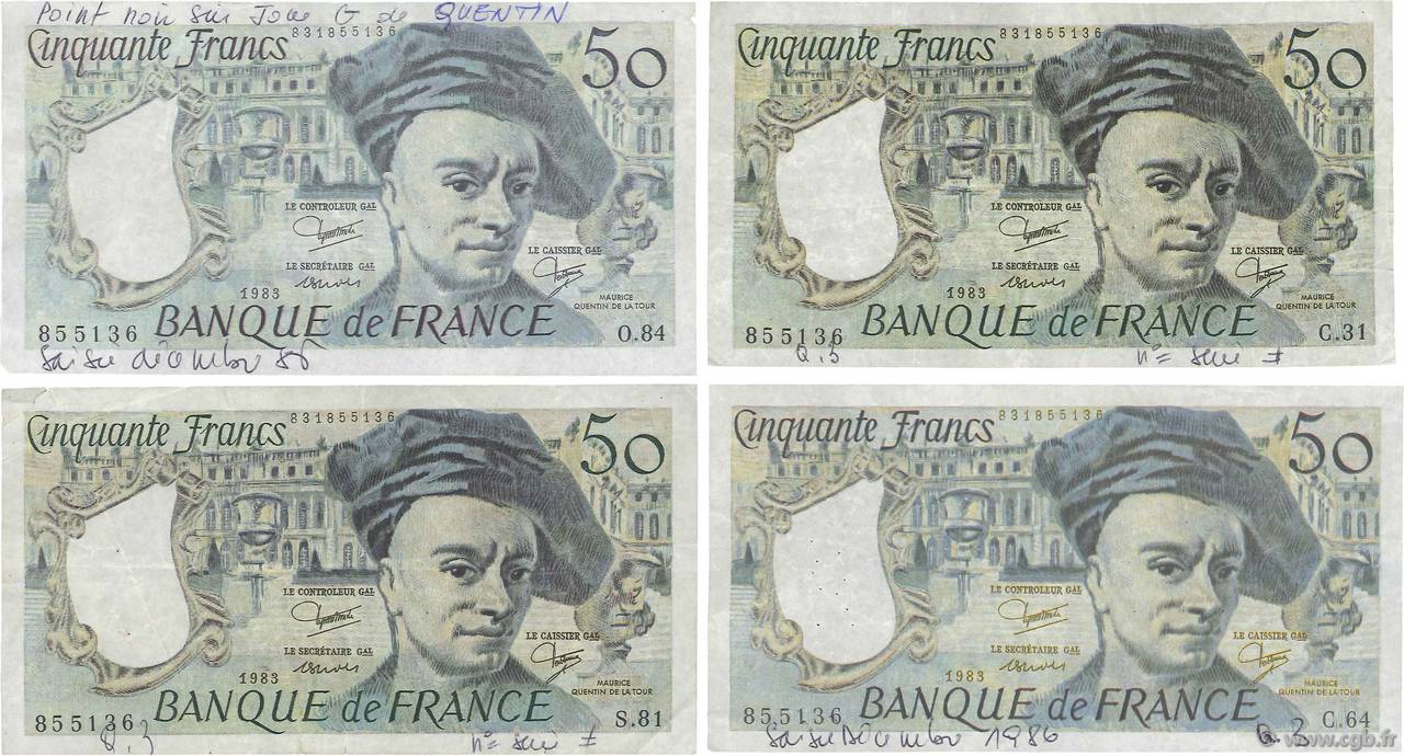 50 Francs QUENTIN DE LA TOUR Faux FRANCIA  1976 F.67.00x MBC+