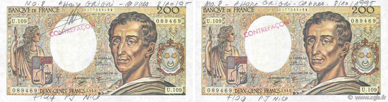 200 Francs MONTESQUIEU Faux FRANCIA  1981 F.70.00x SC