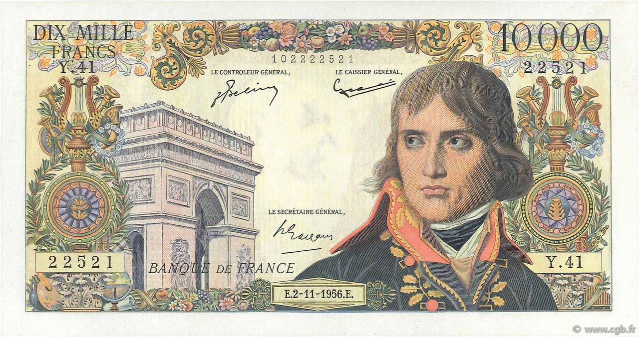 10000 Francs BONAPARTE FRANCE  1956 F.51.05 XF