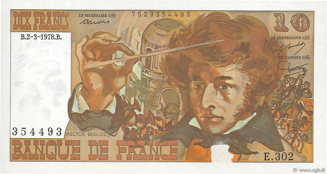 10 Francs BERLIOZ Fauté FRANCIA  1978 F.63.23 AU