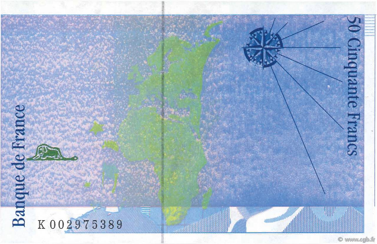50 Francs SAINT-EXUPÉRY Fauté FRANCIA  1992 F.72.01F FDC