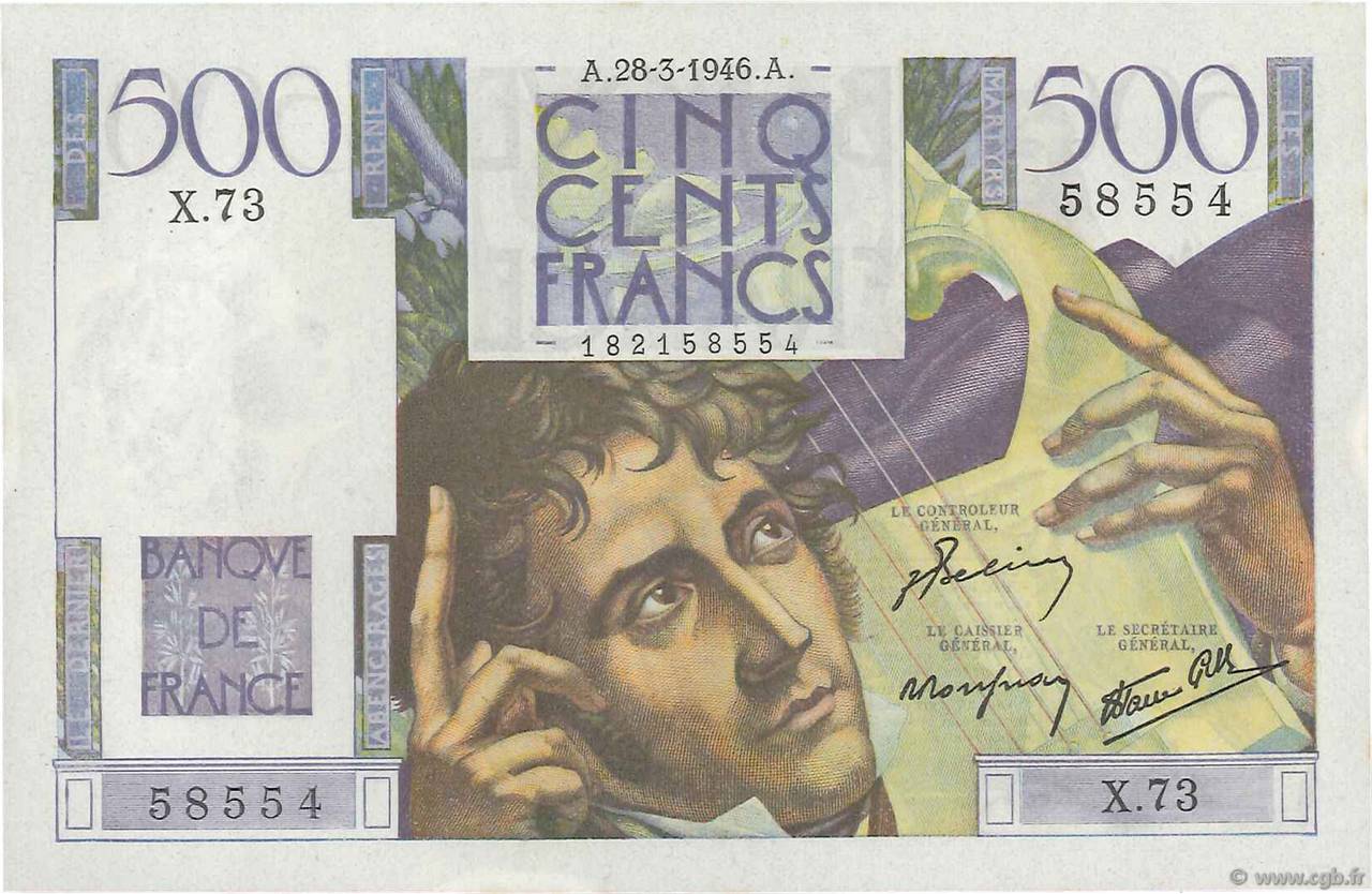 500 Francs CHATEAUBRIAND FRANCIA  1946 F.34.05 FDC