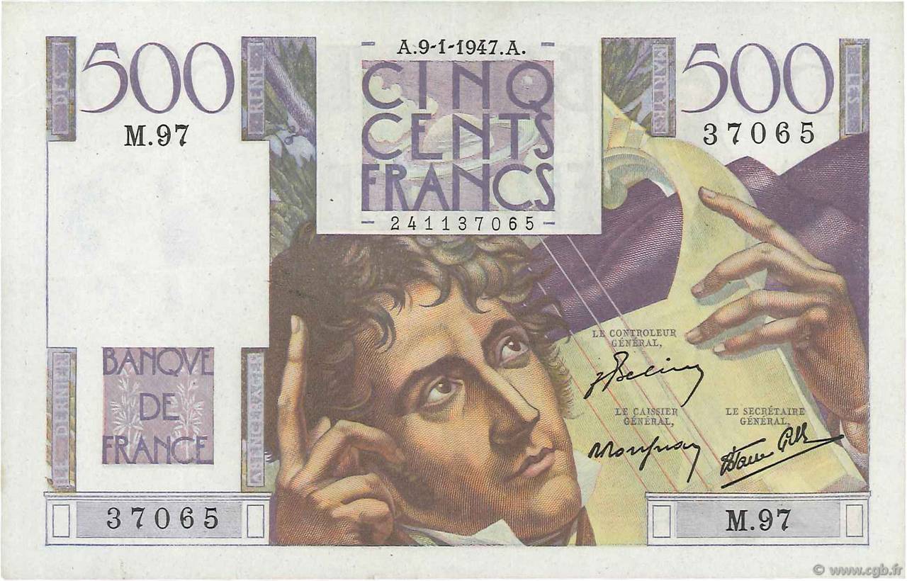 500 Francs CHATEAUBRIAND FRANCIA  1947 F.34.07 SPL+