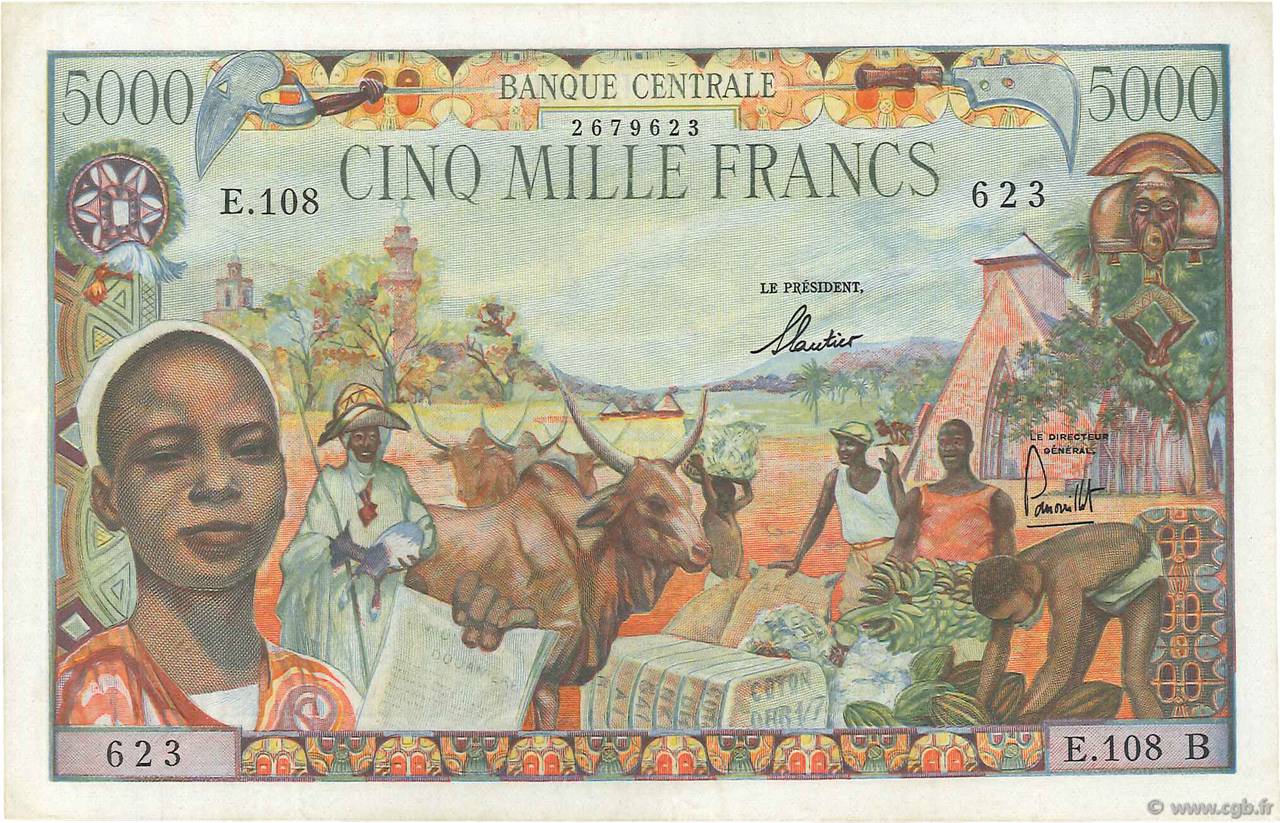 5000 Francs ÉTATS DE L AFRIQUE ÉQUATORIALE  1963 P.06b SUP