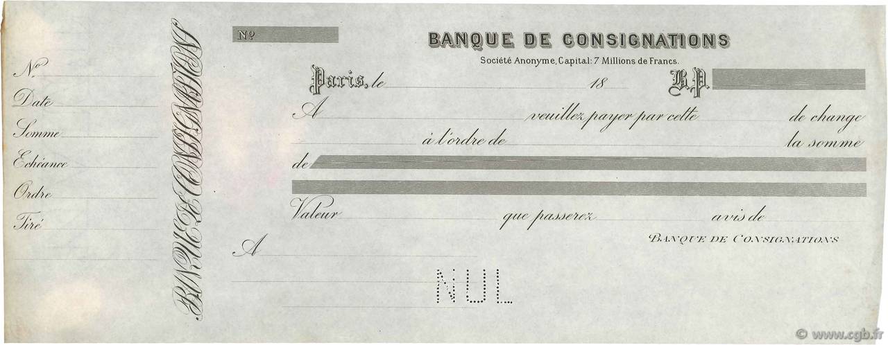 Francs Non émis FRANCE regionalism and miscellaneous Paris 1881 DOC.Lettre XF