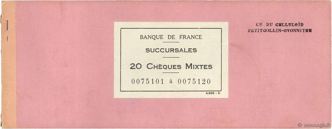 Francs FRANCE Regionalismus und verschiedenen Paris 1932 DOC.Chèque VZ