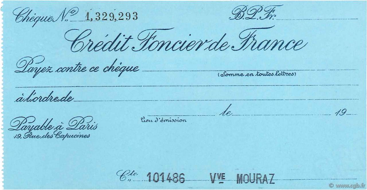 Francs FRANCE régionalisme et divers Paris 1925 DOC.Chèque SPL
