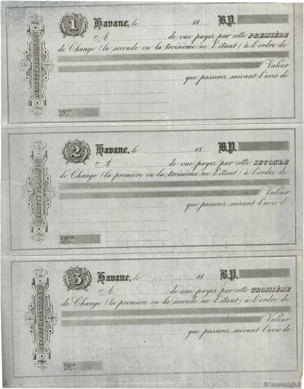 (B.P.) FRANCE regionalismo y varios La Havane (Cuba) 1863 DOC.Lettre EBC