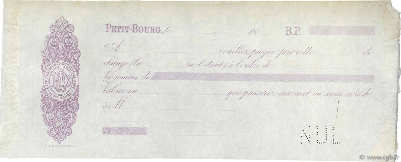 Francs Non émis FRANCE regionalism and miscellaneous Petit-Bourg 1880 DOC.Lettre XF