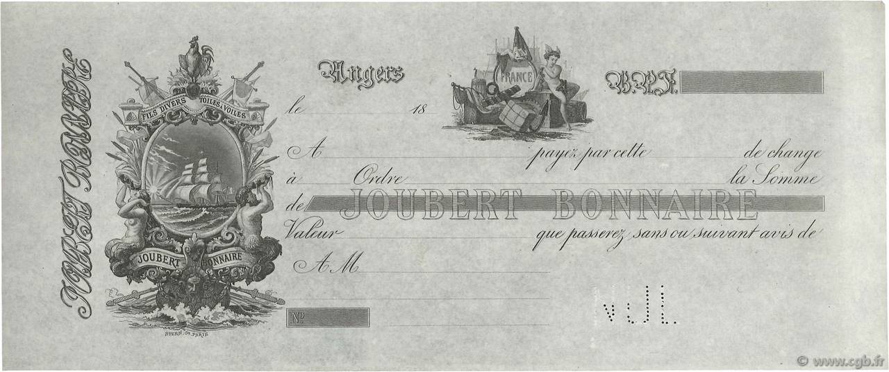 Francs Non émis FRANCE regionalism and various Angers  1850 DOC.Lettre XF