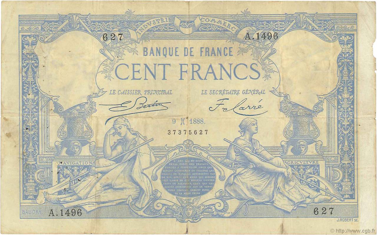 100 Francs type 1882 FRANCE  1888 F.A48.08 F