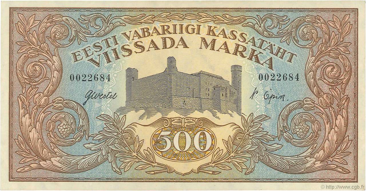 500 Marka ESTONIA  1923 P.52a AU