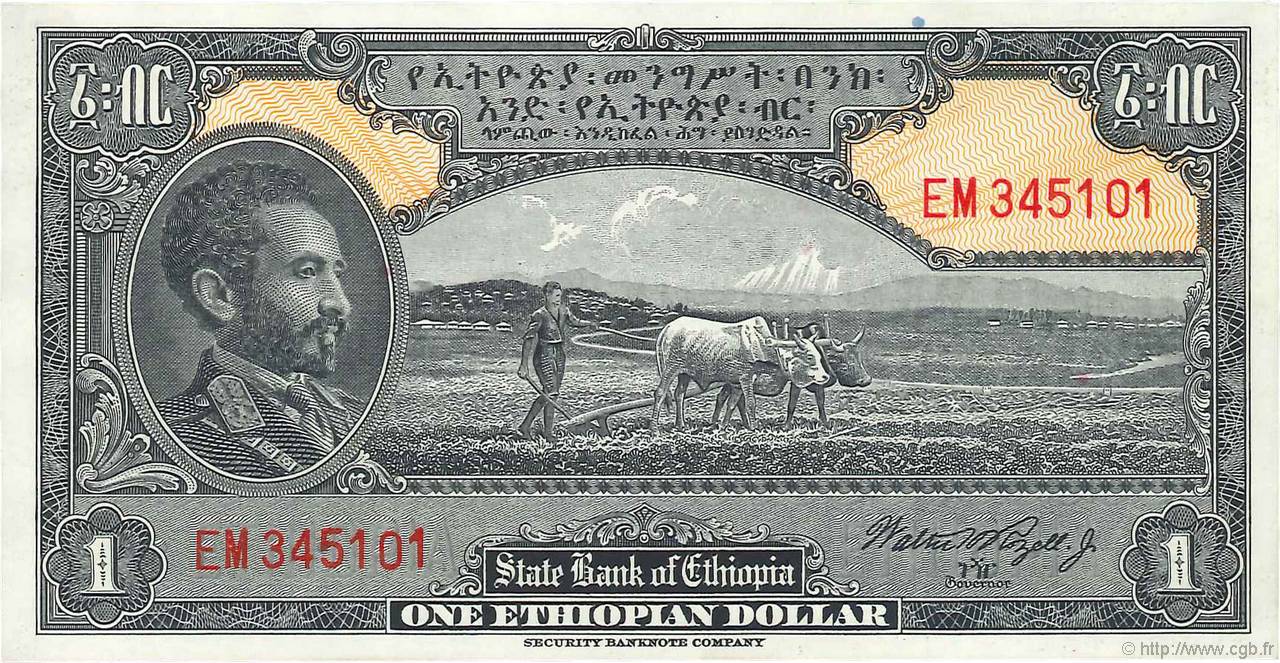 1 Dollar ETIOPIA  1945 P.12c SC+