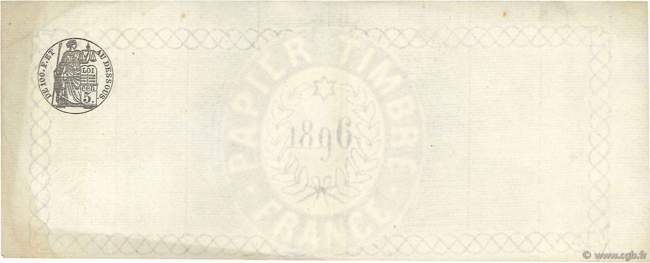100 Francs FRANCE régionalisme et divers  1896  SUP
