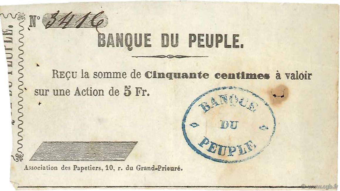 50 Centimes FRANCE regionalism and miscellaneous  1848  VF