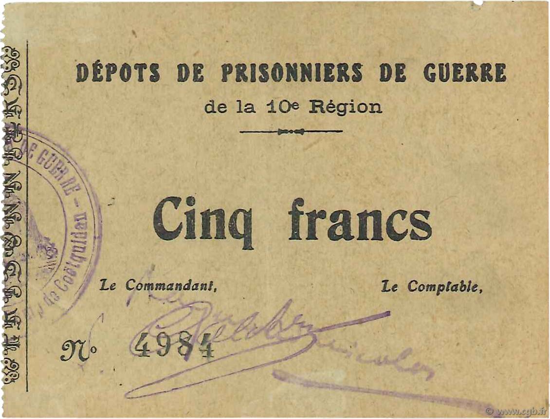 5 Francs FRANCE régionalisme et divers  1914 JPNEC.56.02 SUP
