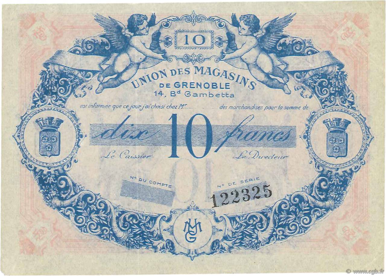 10 Francs FRANCE regionalism and miscellaneous Grenoble 1945  XF