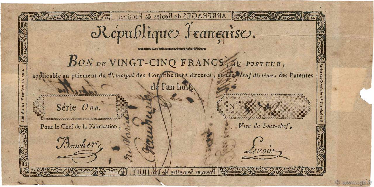 25 Francs FRANCIA  1799 Laf.219 BB