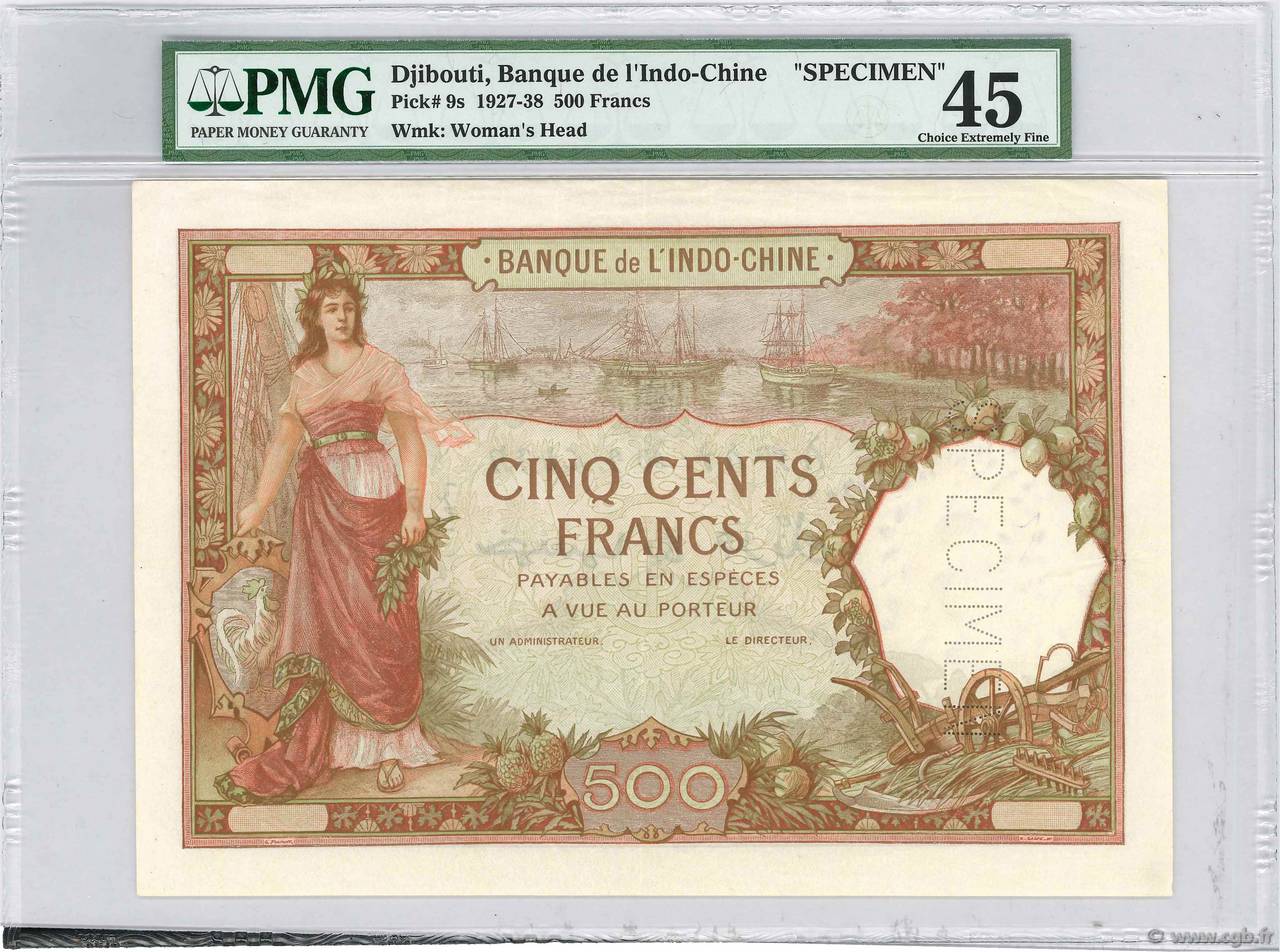 500 Francs Épreuve DJIBUTI  1927 P.09as SPL
