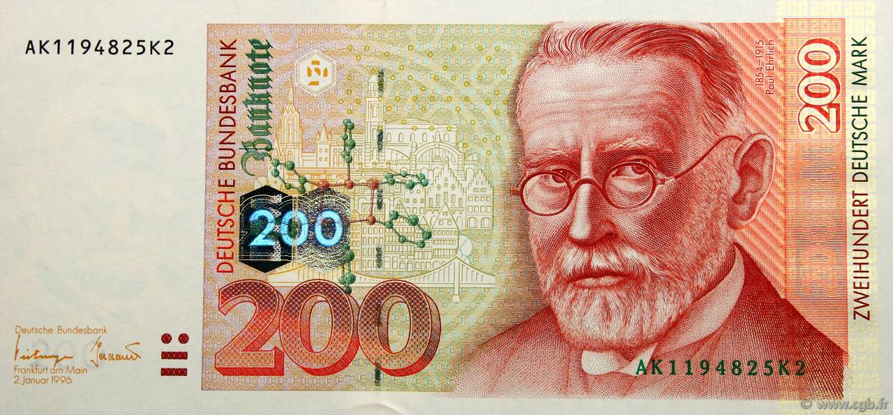 200 Deutsche Mark GERMAN FEDERAL REPUBLIC  1996 P.47 SC+