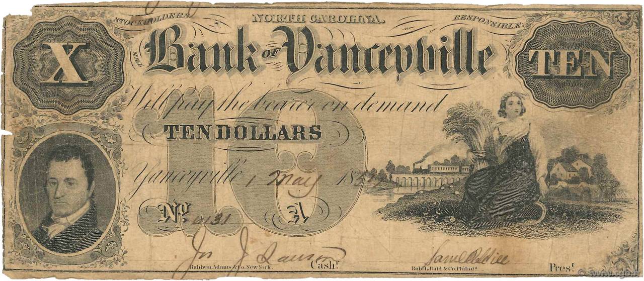 10 Dollars ÉTATS-UNIS D AMÉRIQUE  1854 PS.- B+