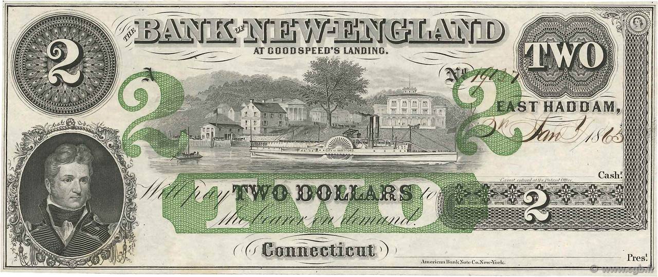 2 Dollars UNITED STATES OF AMERICA  1865 PS.- AU