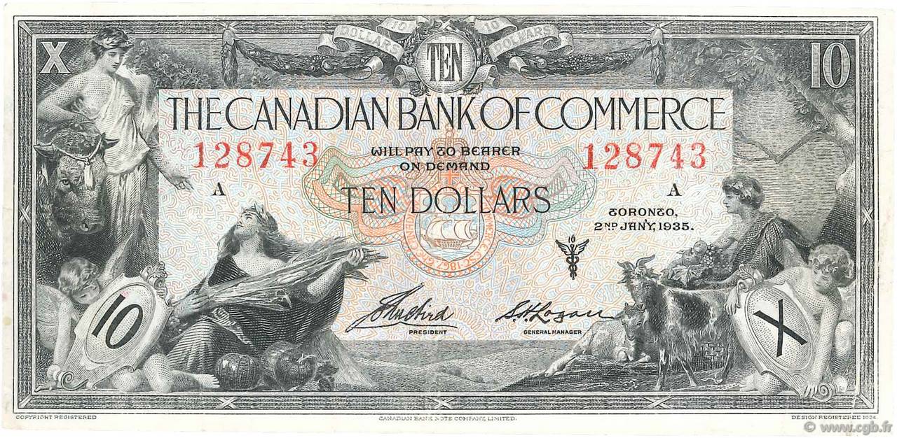 10 Dollars KANADA  1935 PS.0966Af SS