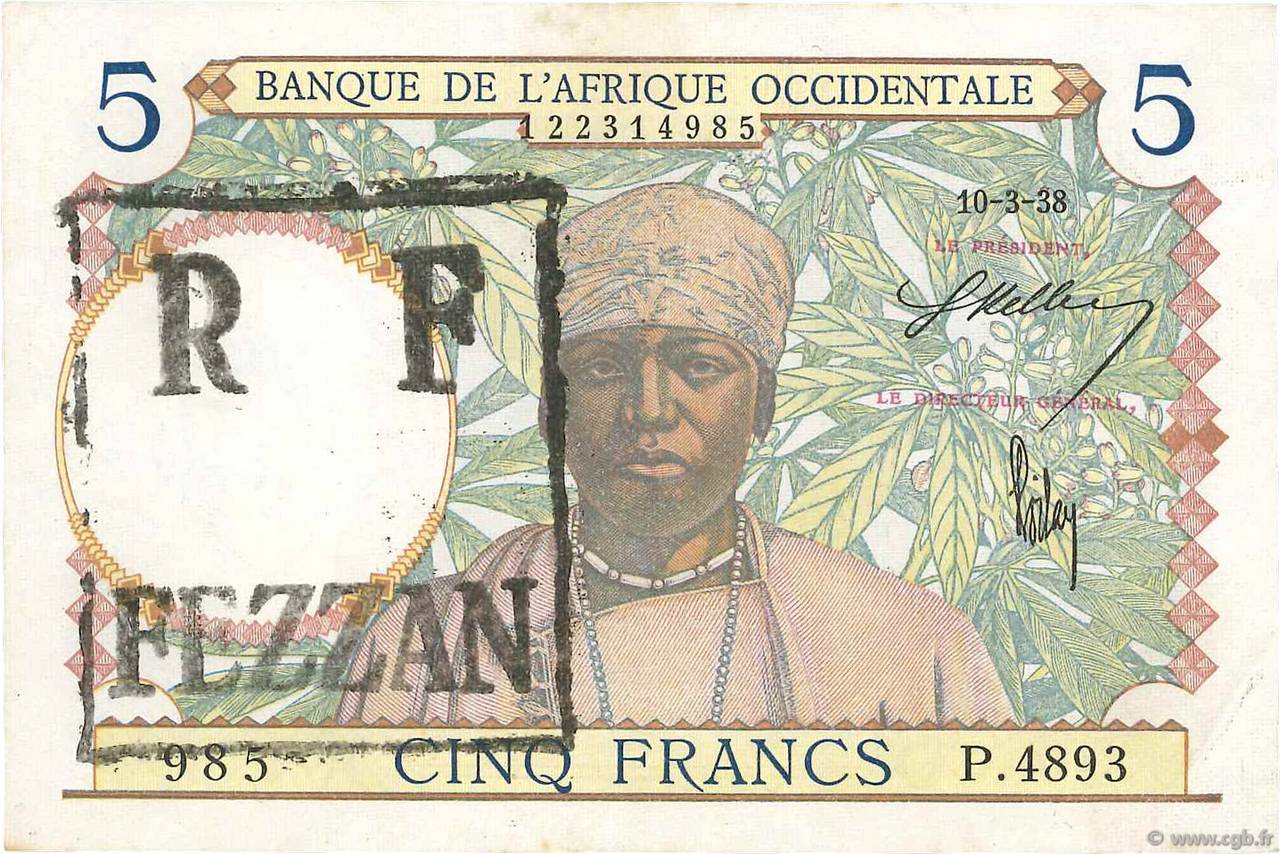 5 Francs LIBIA  1938 PS.M9 q.SPL